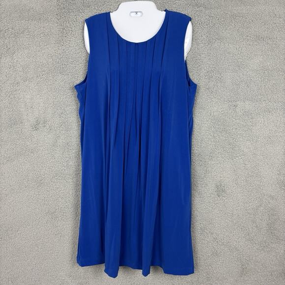Calvin Klein Dress Womens Pintuck Pleat sz Large Short Sleeveless office career - Picture 1 of 13